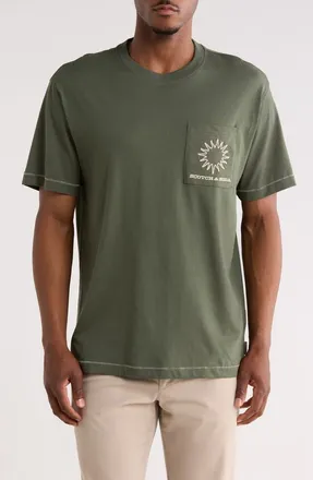 Scotch & Soda Sun Embroidered Pocket T-Shirt in Thyme at Nordstrom Rack, Size X-Large