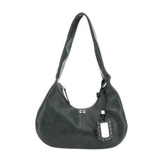 Ganni Tassen, Dames, Grijs, ONE Size, Leer, Bou Medium Schoudertas