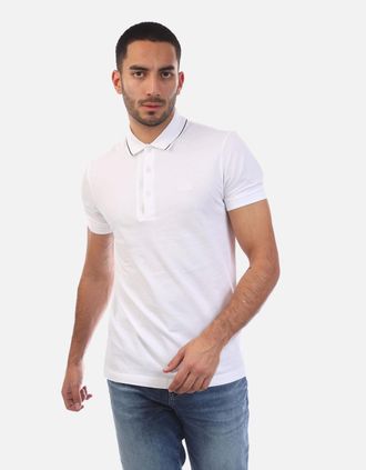 HUGO BOSS Mens Paule 4 Slim Fit Polo Shirt with Tonal Logo - Cream - Size: 40