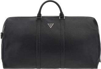 Guess Zwarte koffer met metalen details - Heren - Weekendtassen - Zwart - ONE Size - Leer - Tassen