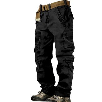 Generic Cocila Deals of The Day UK Mens Cargo Pants Cargo Trousers Hiking Pants 8 Pocket Plain Comfort Breathable Outdoor Daily Going Out Cotton Fashion Casua