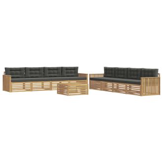 vidaXL Conjunto De Sof&aacute;s De Exterior 9 Uds. Blanco Y Antracita Vidaxl
