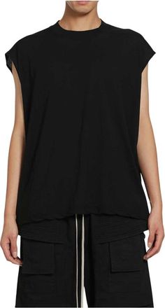 Rick Owens Tops, Heren, Zwart, M, Katoen, Tower Cropped Tarp T