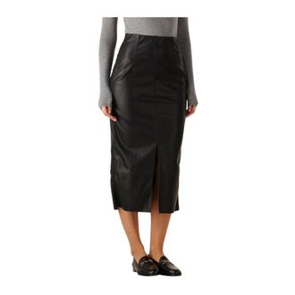 Knit-ted Rokken, Dames, Zwart, S, Pogy Midi Rok