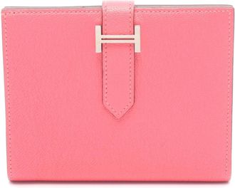 Herm&egrave;s Pink Chevre Leather Wallet (Bi-Fold) (Pre-Owned)