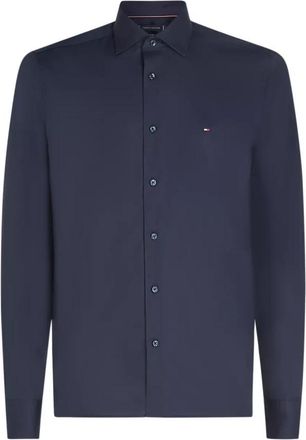 Tommy Hilfiger Popeline overhemd - Heren - Casual Overhemden - Blauw - 4XL - Overhemden