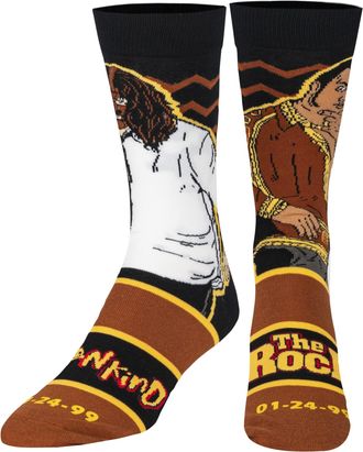 Odd Sox Mens Crew Socks - WWE Legendary Matches Collection (UK Adult 6-12) (Mankind Vs The Rock)