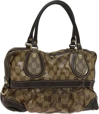 Gucci Pre-owned Coated canvas handbags - Dames - Vintage Handtas - Bruin - ONE Size - Leer - Vintage