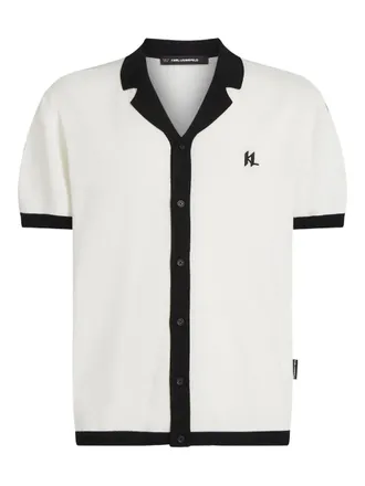 Karl Lagerfeld monogram-detail shirt - men - Cotton - S - White