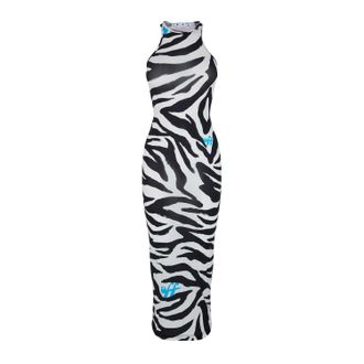 Off-white Off White Maxi jurk met zebraprint voor dames/dames (Zwart, Wit)