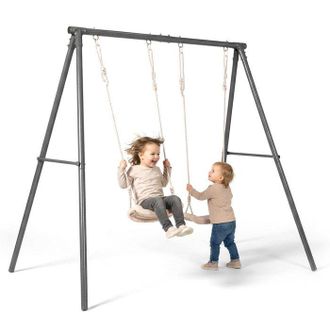 OEM Columpio Doble De Jard&iacute;n - Acero - Beige - 209 X 142 X 182 Cm