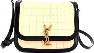 Saint Laurent Solferino Bag Quilted Suede Medium shoulder bag - Zwart