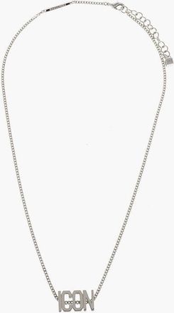 Dsquared2 ICON Brass Necklace with Silver Effect size One Size