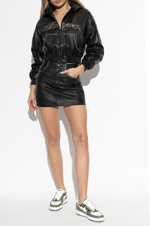 A Bathing Ape Insulated Eco-leather Jacket, Womens, Black