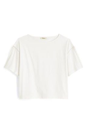 Madewell Embroidered Boxy Knit T-Shirt in White at Nordstrom Rack, Size X-Small
