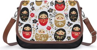 Generic Traditional Russian Doll Womens Crossbody Bag Fashion Shoulder Handbags Message Tote Bag with Adjustable Strap