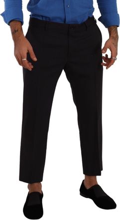 Dolce & Gabbana Mens Gray Bordeaux Wool Trouser Dress Pants Virgin Elastane