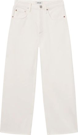 A Gold E Straight-Leg Chalk White Trousers with Classic Five-Pocket Design