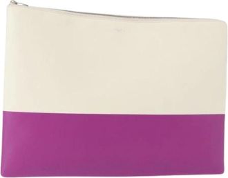 Celine Pre-owned Clutches, female, Purple, Size: ONE SIZE Pre-owned Leather Clutch