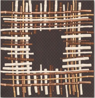 Gucci Printed Silk Twill Carré, Brown, Silk