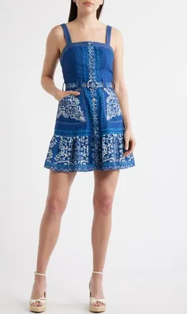 Ciebon Anise Placed Print Minidress in Navy Multi at Nordstrom, Size X-Small
