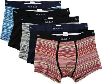 Paul Smith Ondergoed, Heren, Veelkleurig, S, Katoen, Gestreept katoenen ondergoed met logo tailleband