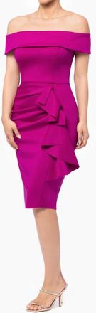 Xscape Vanessa Off Shoulder Dress In Orchid