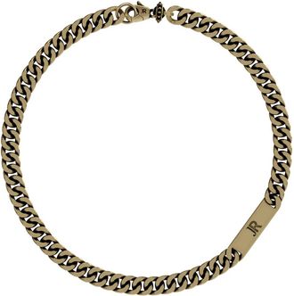 John Richmond Ketting halsketting met JR plaat - Dames - Kettingen - Bruin - ONE Size - Accessoires