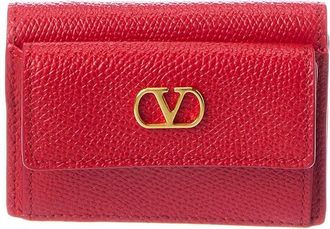 Valentino Vlogo Signature Leather Card Case