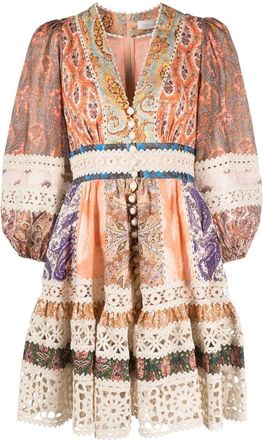 Zimmermann Devi paisley-print linen minidress - women - Linen/Flax/Cotton - 1 - Neutrals