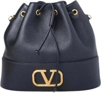Valentino Pre-owned VLogo Signature Mini Bucket Bag - Dames - Vintage Tas - Zwart - ONE Size - Leer - Vintage