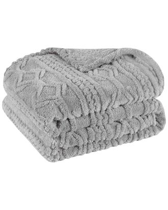 Superior Boho Knit Jacquard Fleece Plush Fluffy Blanket