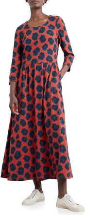 Seasalt Cornwall Emily Floral Print Maxi Dress in Inky Anemone Tomato at Nordstrom, Size 16 Us