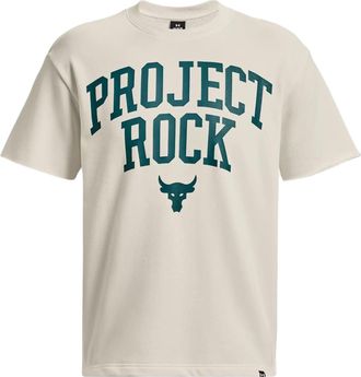 Under Armour Project Rock Heavyweight Terry Short Sleeve T-shirt Beige Teal 1377435-130