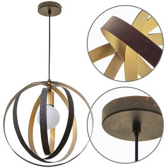 Fabrilamp L&aacute;mpara Colgante Isa 1xe27 Marron/dorado De Fabrilamp