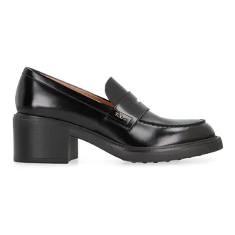 Tod's Schoenen, Dames, Zwart, 40 EU, Leer, Leren Loafers