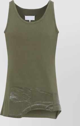Maison Margiela sleeveless top asymmetrical hem ribbed neckline