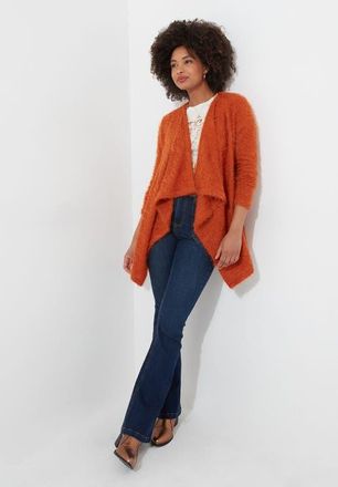 Joe Browns Fuzzy Cascade Cardigan in Burnt Orange at Nordstrom, Size Medium