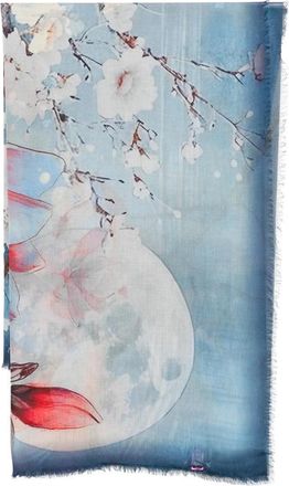 D'Aniello Floral-print Frayed Scarf
