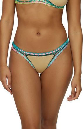 PQ Swim Crochet Bikini Bottoms in Taupe at Nordstrom