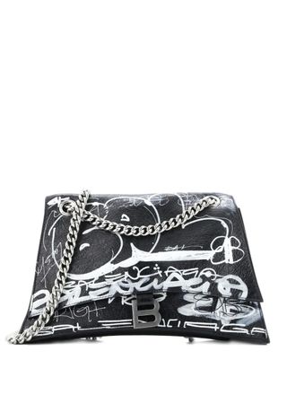 Balenciaga Graffiti Crush Chain Flap Bag Leather Medium shoulder bag - Zwart