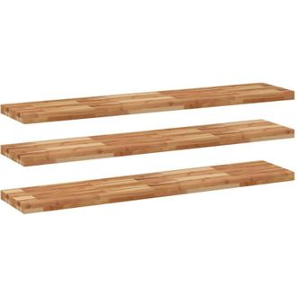 vidaXL Estante Flotante 3 Uds Madera Acacia Acabado Aceite 140x30x4 Cm Vidaxl