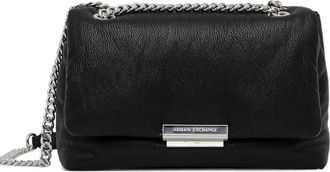 A|X Armani Exchange logo-plaque chain satchel cross body bag - women - Viscose/Polyester/Cotton/Polyurethane/Polyester - OS - Black