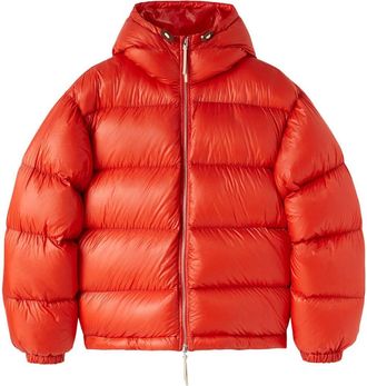 Jil Sander long-sleeve padded hooded jacket - men - Polyester/Polyamide/Goose Down/Goose Feather - M - Red