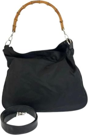 Gucci Pre-owned Bamboo Nylon 2way bag - - Pre-owned - Donna - Nero - ONE SIZE