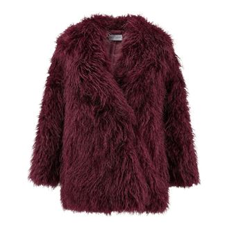 Weili Zheng Cappotto doppiopetto in ecopelliccia effetto mongolia - - Jackets - Donna - Rosso - S