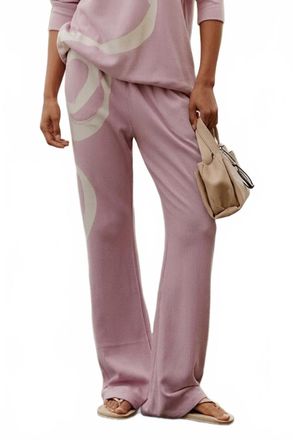 LoveShackFancy Elma Lace Bow Sweatpants In Pink