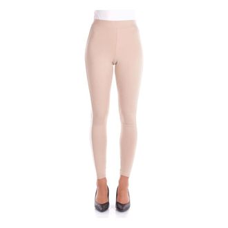 Max Mara Leggings, female, Beige, S, Logo Side Trousers Regular Fit