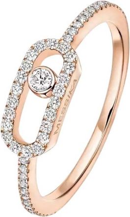 Messika Move Uno 18k Rose Gold Diamond Ring, Size 52