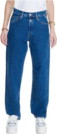 Replay Blauwe High Waisted Relaxed Fit Jeans - Dames - Regular Fit Jeans - Blauw - W29 L32 - Katoen - Jeans